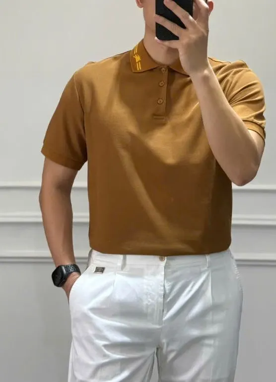 Áo polo nam màu vàng BBR Burberry mã 3 sang trọng xịn mịn cao cấp Áo polo nam màu vàng BBR Burberry mã 3 sang trọng xịn mịn cao cấp