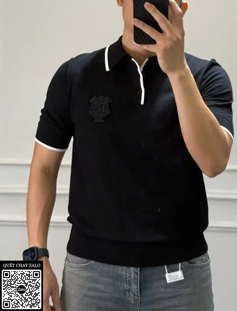 Áo polo nam màu đen Dolce Gabbana mã 1b xịn xò chất lượng tốt Áo polo nam màu đen Dolce Gabbana mã 1b xịn xò chất lượng tốt