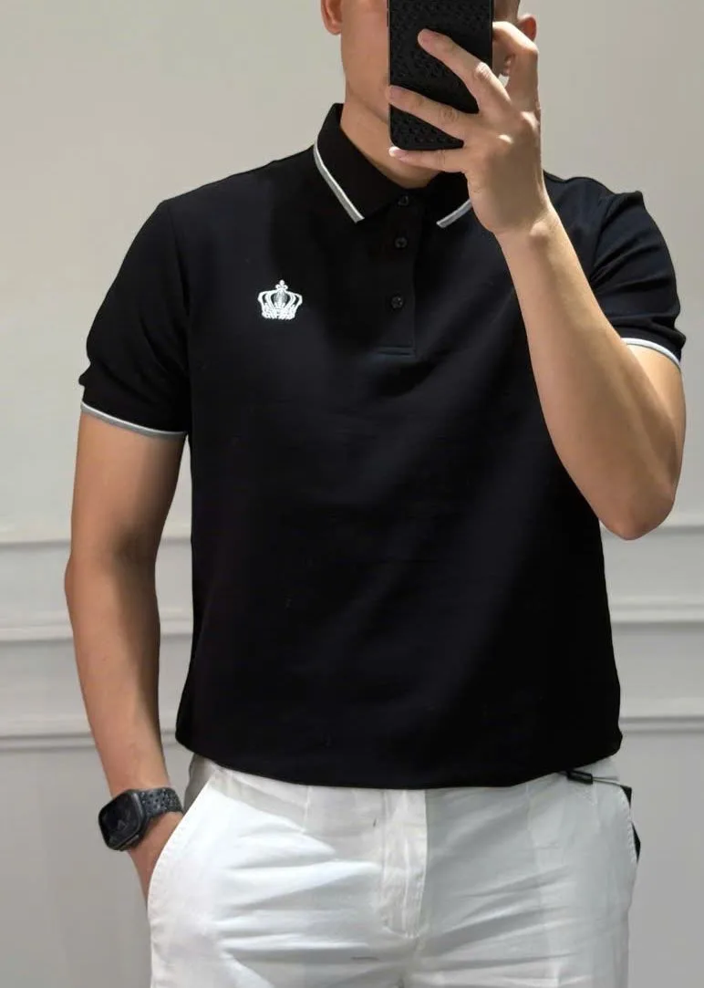 Áo polo DG nam màu đen mã 5 phong vị quý phái sang trọng đa năng