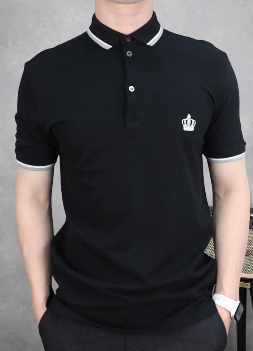 Áo polo nam màu đen DG mã 5b Dolce chuẩn xịn vượt trội chất lượng