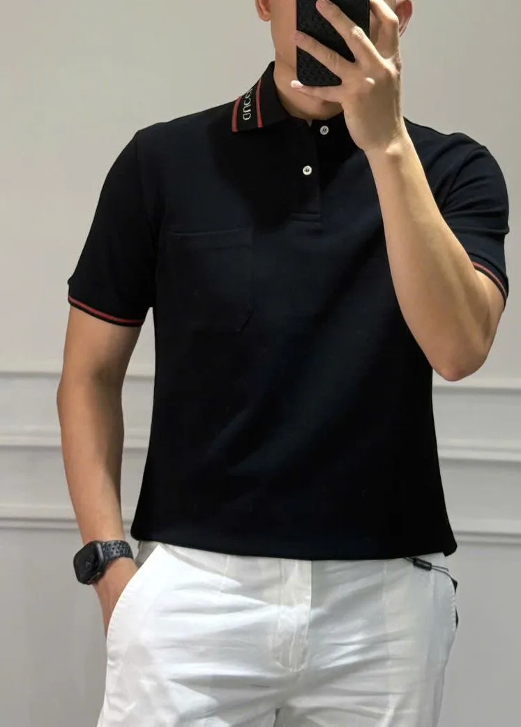 Áo polo nam màu đen DG mã 6 Dolce cá tính mạnh chất lượng cao cấp