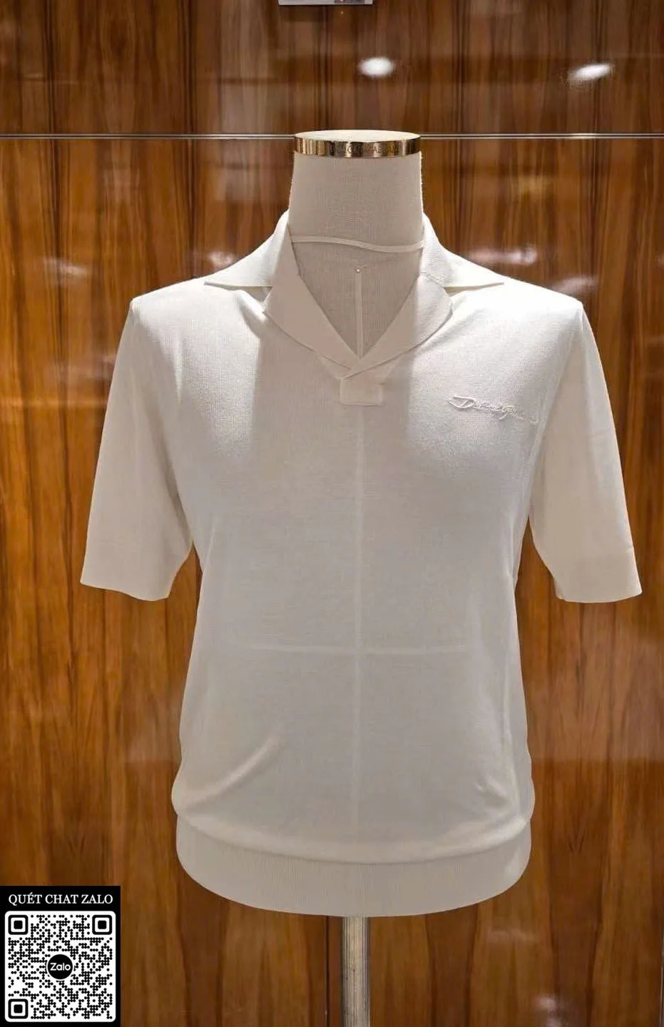 Áo polo nam màu trắng Dolce Gabbana mã 1 quý phái đẳng cấp sang trọng