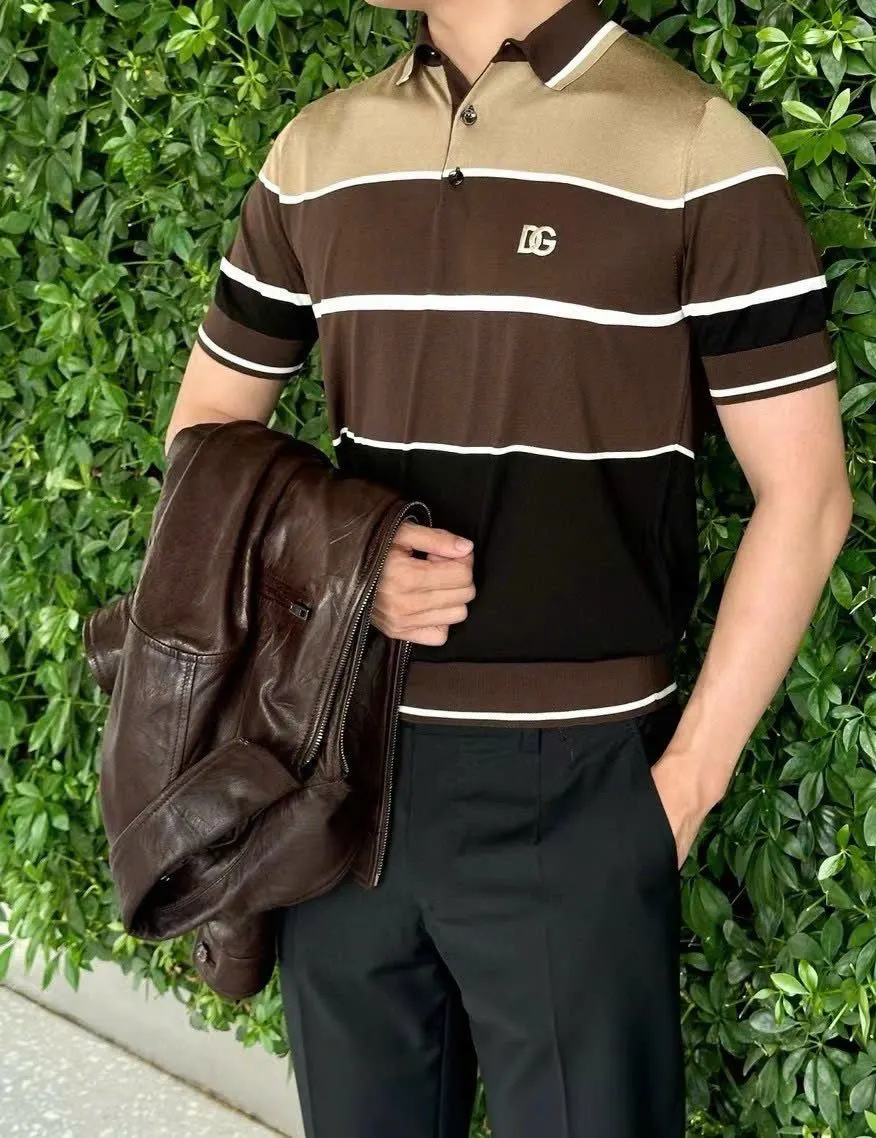 Áo polo nam màu vàng Dolce Gabbana mã 1 DG cao cấp