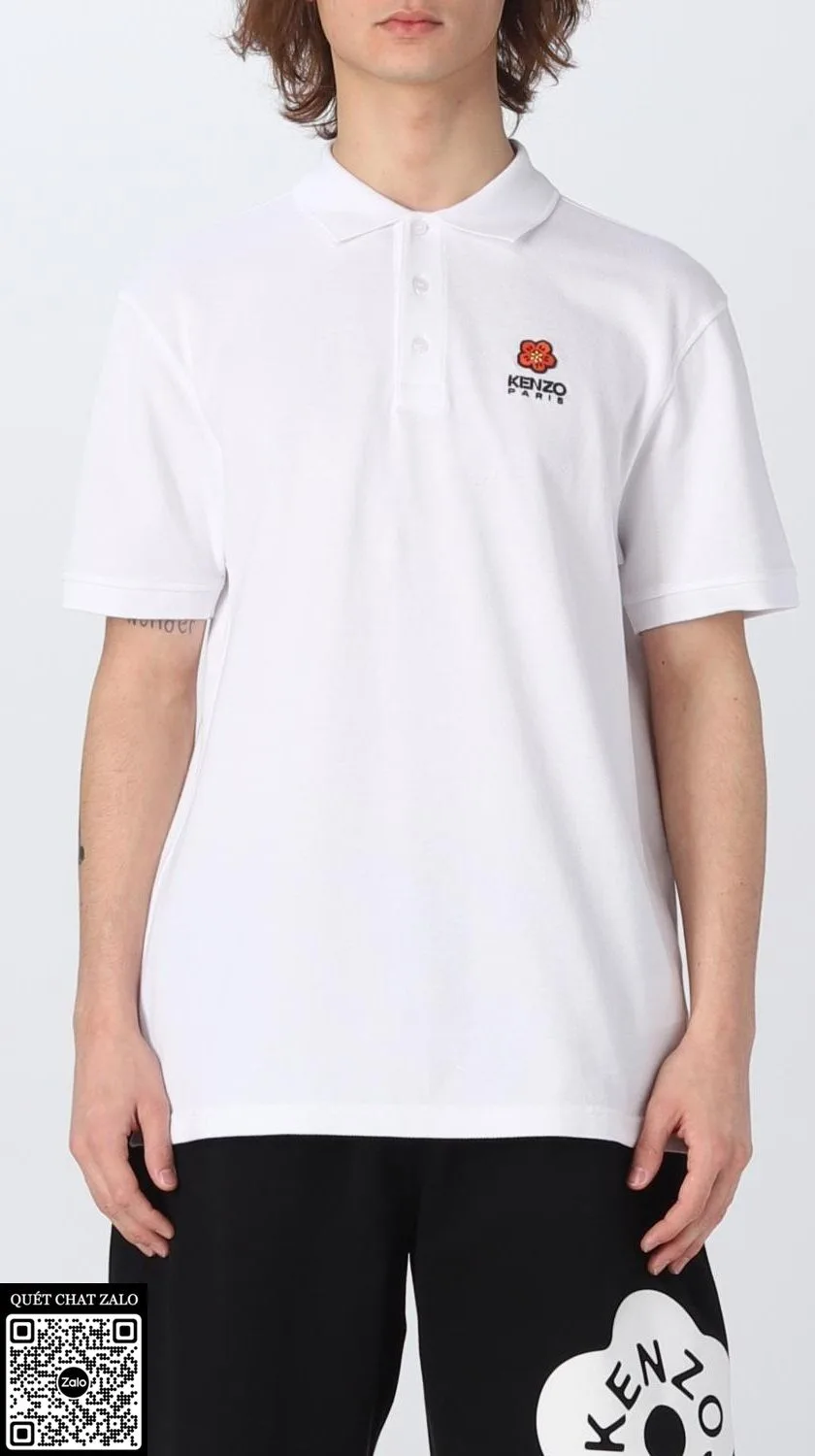Áo polo Kenzo nam màu trắng mã 1b phong cách thượng hạng thoải mái