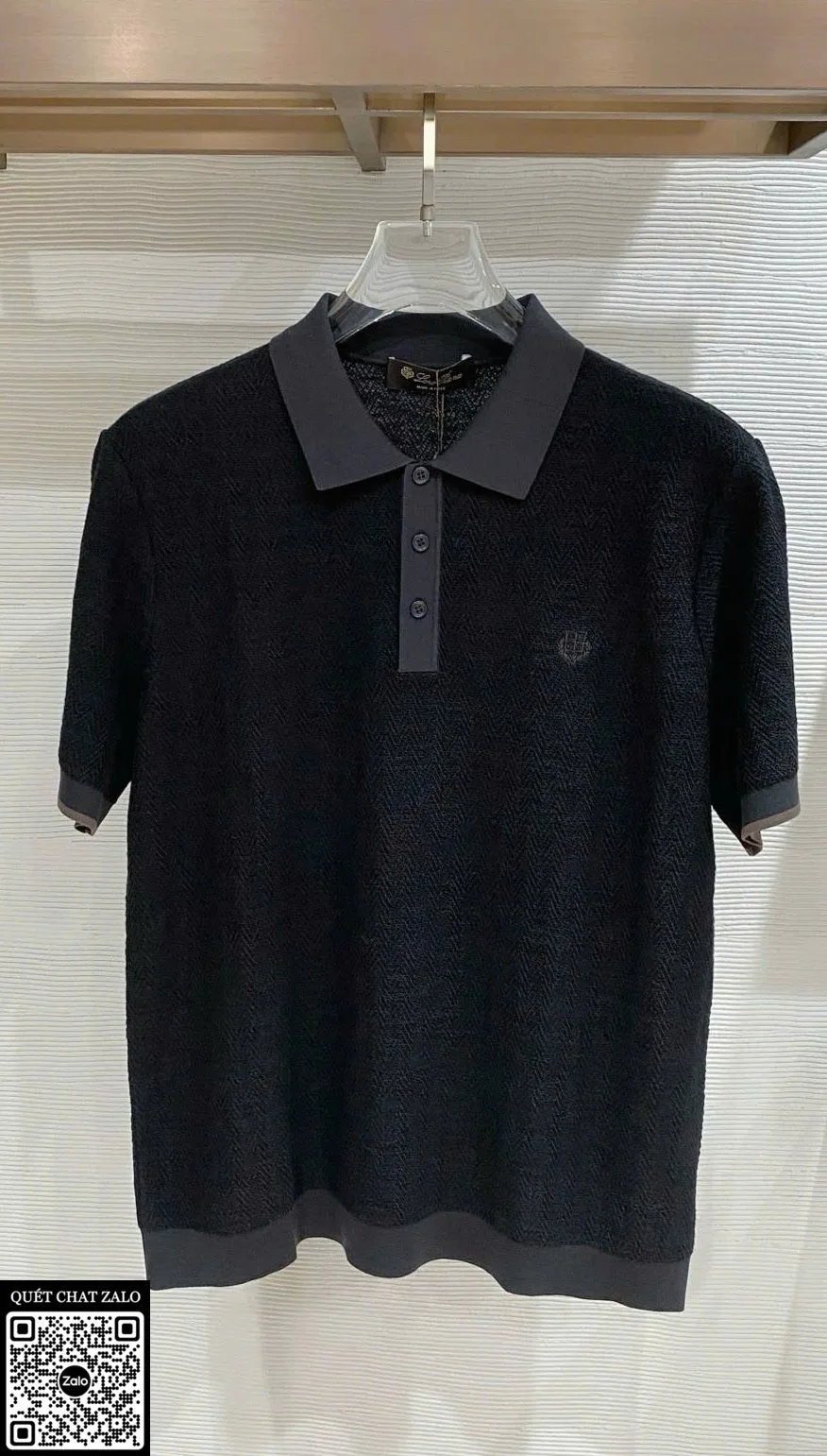 Áo polo nam màu đen Loro Piana mã 2 cao cấp đánh giá tốt chuẩn đẹp