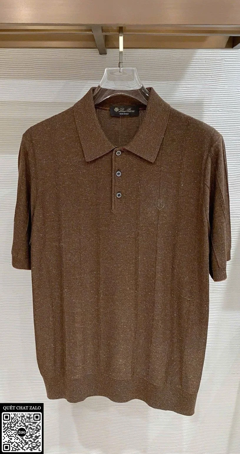 Áo polo nam màu nâu Loro Piana mã 1 phong cách năng động cao cấp