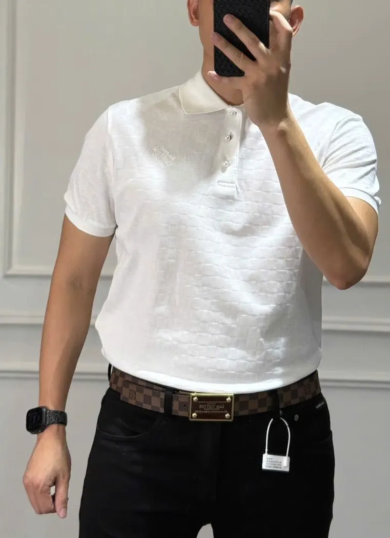 Áo polo LV màu trắng nam Louis Vuitton mã 1b cao cấp tốt không chê