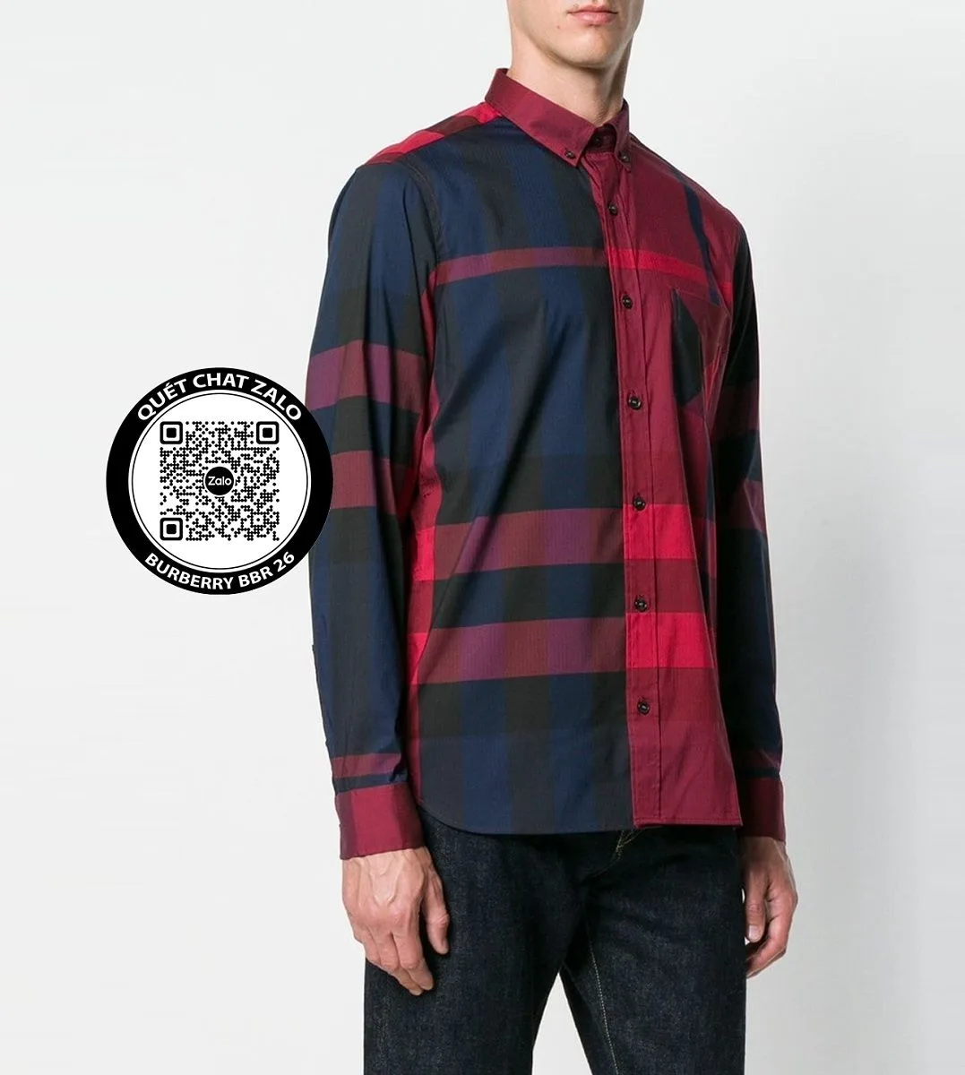 Áo kẻ Burberry nam sơ mi đỏ kẻ caro tay dài mã 26 điển trai lịch lãm Áo kẻ Burberry nam sơ mi đỏ kẻ caro tay dài mã 26 điển trai lịch lãm