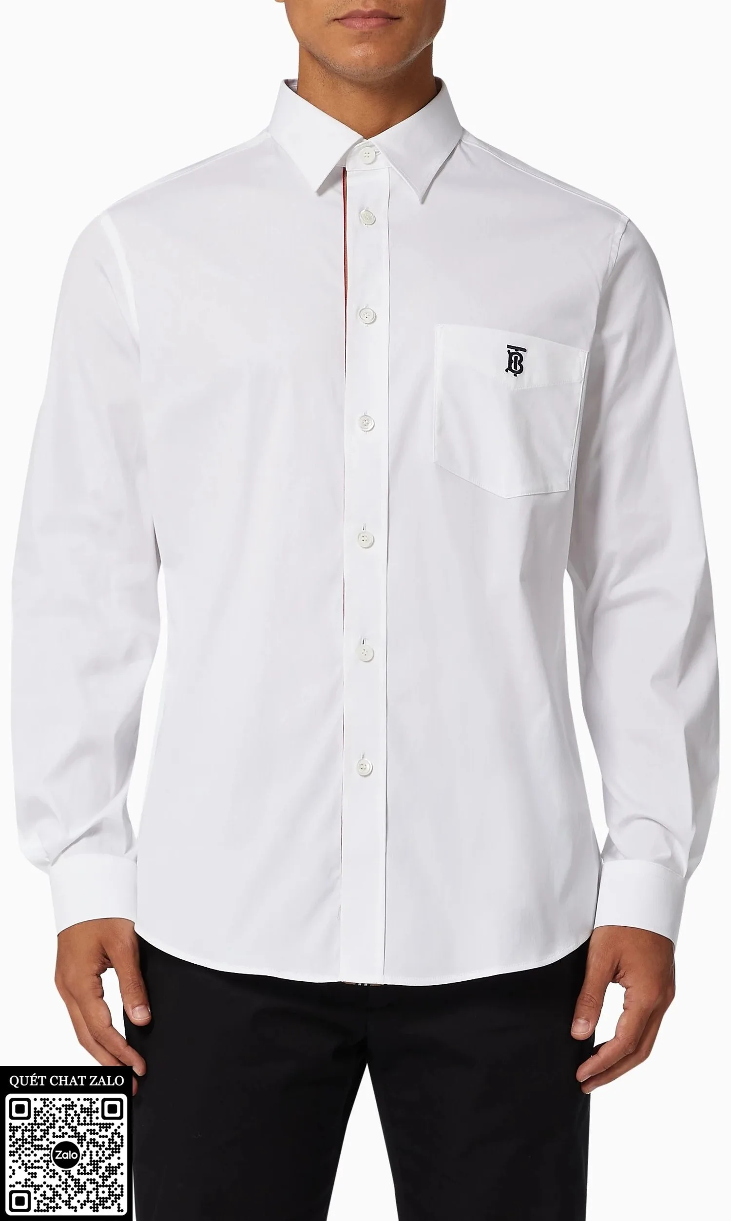 Áo sơ mi nam màu trắng BBR tay dài mã 1 hiếm đẹp ấn tượng