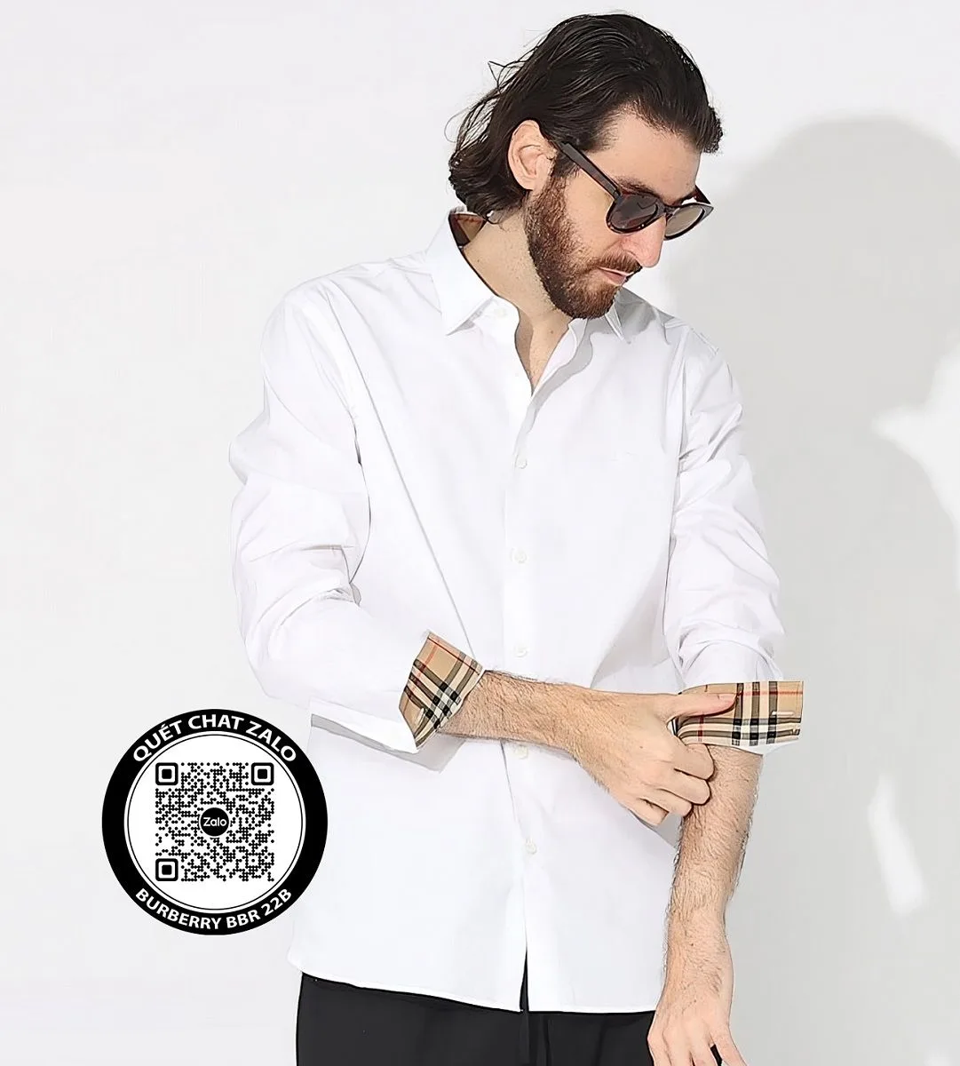 Áo ao so mi Burberry hang hieu tay dài màu trơn nam mã 22b BBR Áo ao so mi Burberry hang hieu tay dài màu trơn nam mã 22b BBR