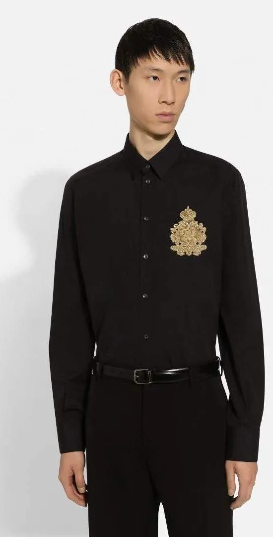 Áo sơ mi nam màu đen Dolce Gabbana tay dài mã 3 tuyệt vời