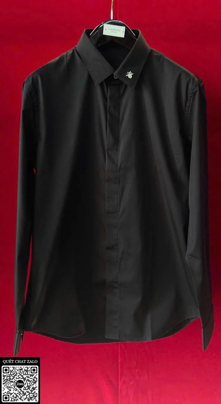Áo sơ mi nam Dior màu đen tay dài mã 1 cao cấp gọn gàng dáng đẹp