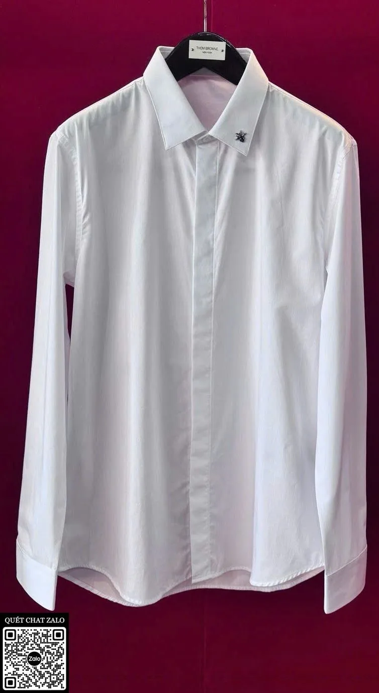 Áo sơ mi nam màu trắng Dior tay dài mã 1 phong thái quý tộc năng động