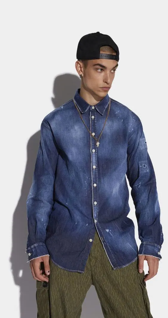 Áo sơ mi nam dài tay đẹp màu xanh jean Dsq2 mã 1b yêu luôn chất lượng