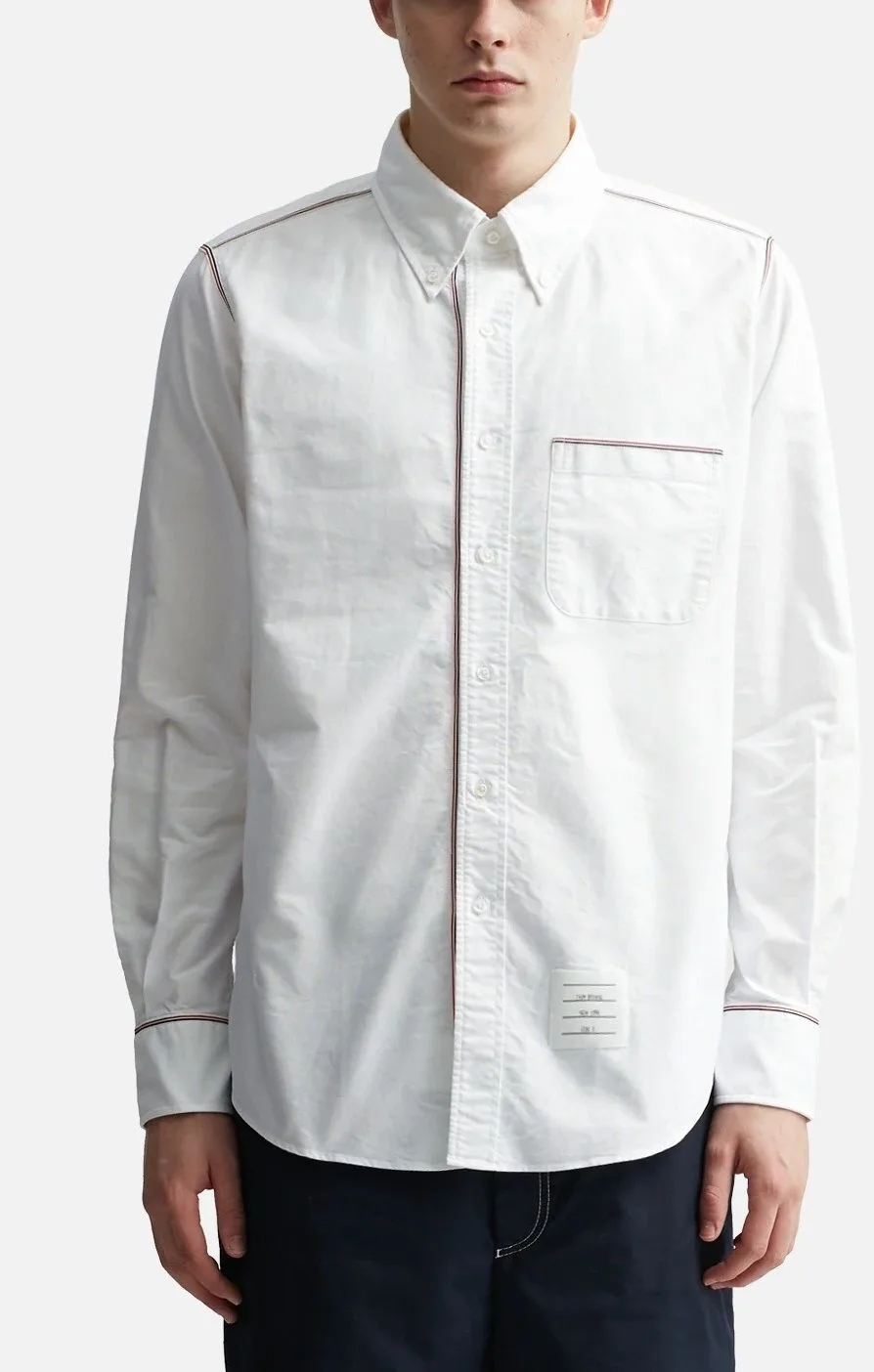Áo sơ mi nam màu trắng Thom Browne tay dài mã 2 chuẩn công phu