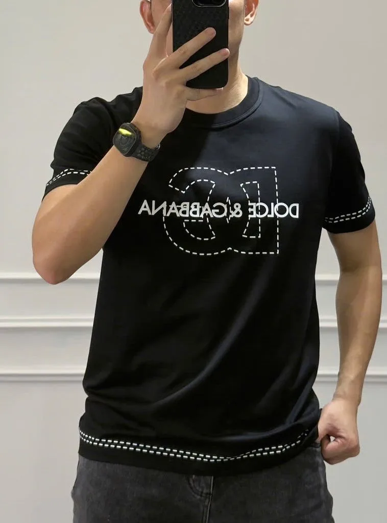 Áo thun đen đẹp Dolce Gabbana cổ tròn mã 10b - áo phông xịn nam nữ