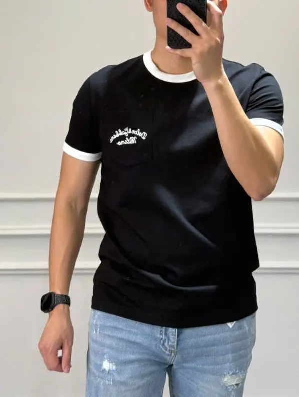 Áo thun nam đen Dolce cổ tròn mã 18 Like Authentic cao cấp