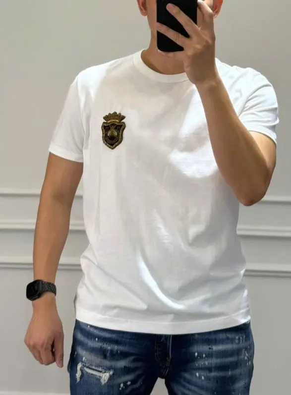 Áo thun trắng cao cấp Dolce mã 11 cổ tròn nam nữ xịn sò đa năng Áo thun trắng cao cấp Dolce mã 11 cổ tròn nam nữ xịn sò đa năng