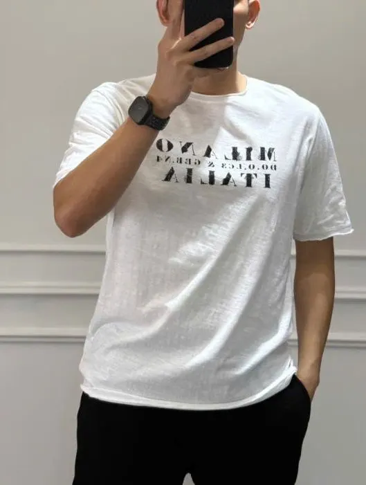 Áo phông trơn màu trắng Dolce cổ tròn áo thun phông nam nữ mã 19 Áo phông trơn màu trắng Dolce cổ tròn áo thun phông nam nữ mã 19