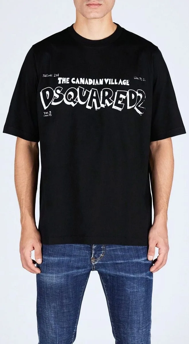 Áo phông nam màu đen Dsquared2 mã 13b cổ tròn cao cấp phong cách xịn Áo phông nam màu đen Dsquared2 mã 13b cổ tròn cao cấp phong cách xịn