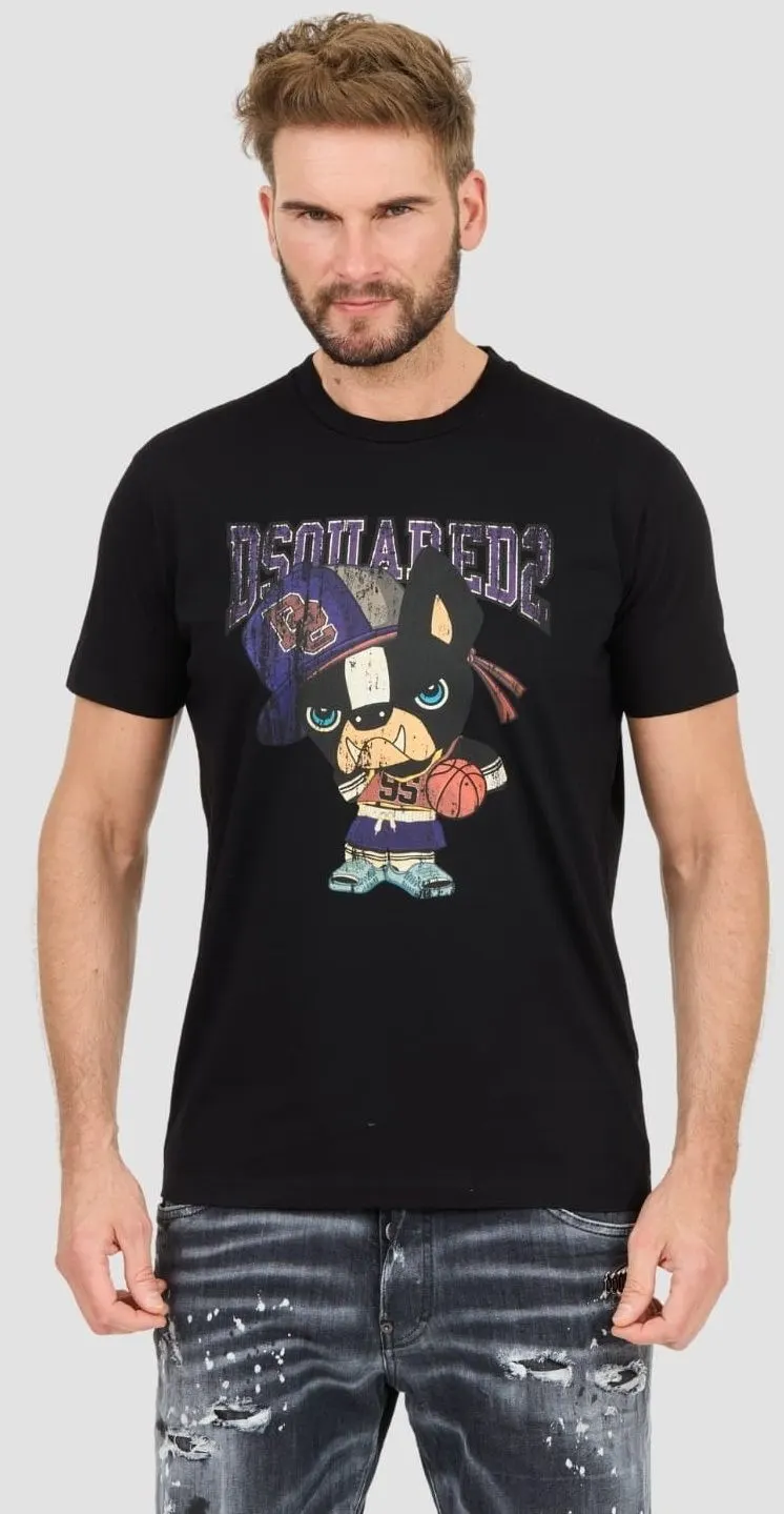 Áo phông đen Dsquared2 cổ tròn mã 16b - áo thun phông nam nữ Áo phông đen Dsquared2 cổ tròn mã 16b - áo thun phông nam nữ