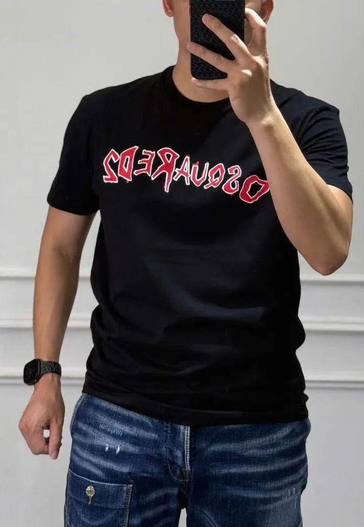 Áo thun phông nam đen Dsq2 cổ tròn mã 24b Like Authentic xuất sắc