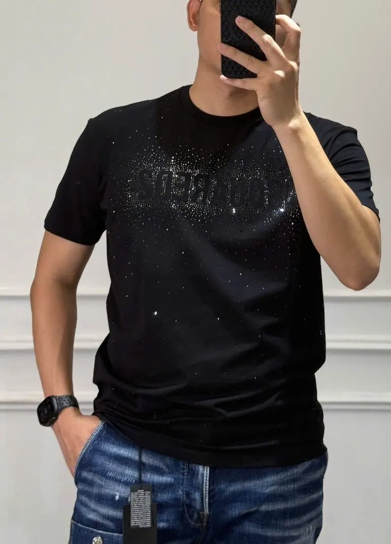 Áo thun nam đen Dsq2 cổ tròn mã 25b - áo phông cực phẩm nam nữ