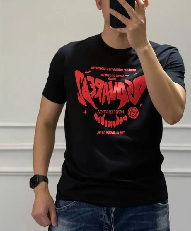 Áo phông đen trơn nam mã 5 Dsq2 cổ tròn Like Authentic cao cấp