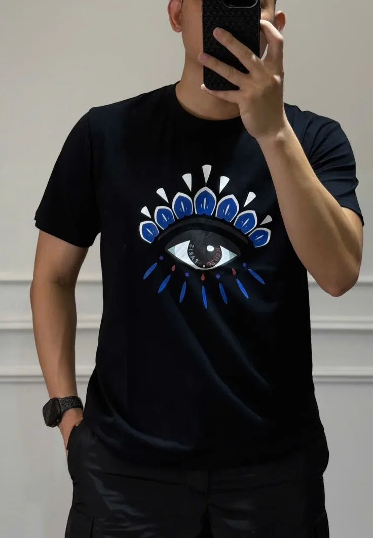 Áo thun đen có cổ Kenzo mã 13 nam nữ phông cổ tròn Like Authentic cá tính