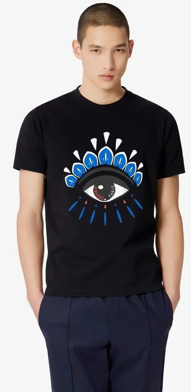 Áo phông nam màu đen Kenzo cổ tròn mã 13b Like Authentic lịch lãm