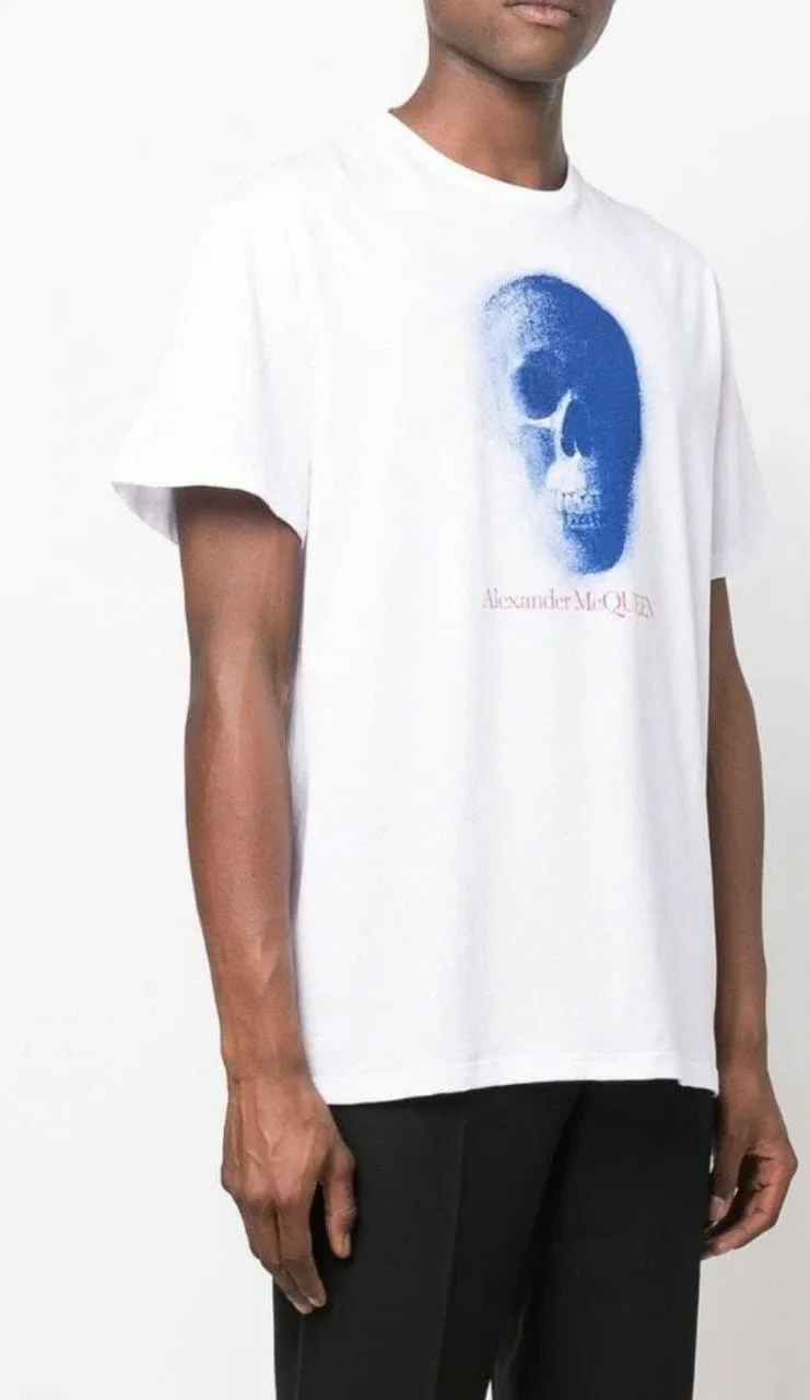 Áo phông trắng trơn McQueen cổ tròn nam nữ chất lượng like real mã 1