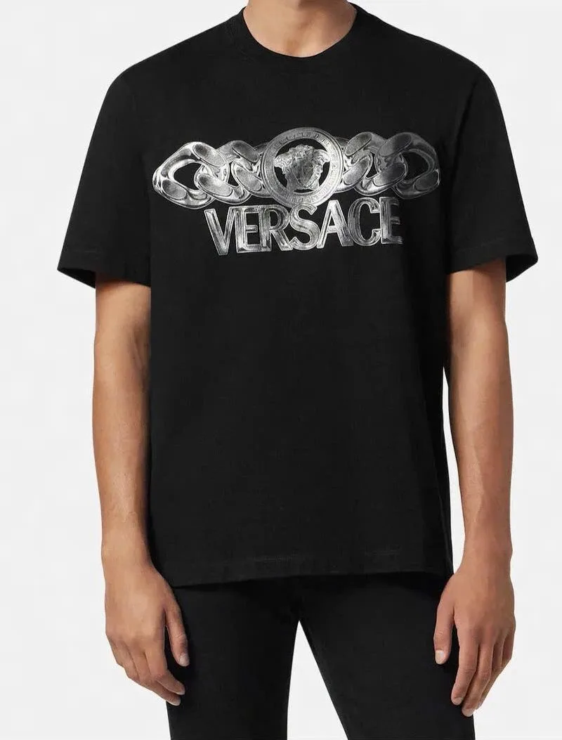 Áo Versace đen mã 1 cao hạng cổ tròn nam nữ kiểu dáng gọn gàng thời thượng Áo Versace đen mã 1 cao hạng cổ tròn nam nữ kiểu dáng gọn gàng thời thượng