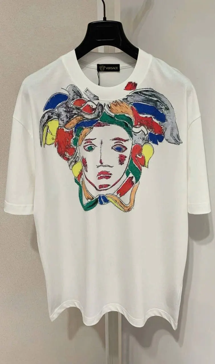 Áo thun trắng đẹp Versace cổ tròn mã 5 cao cấp hợp lý nam nữ