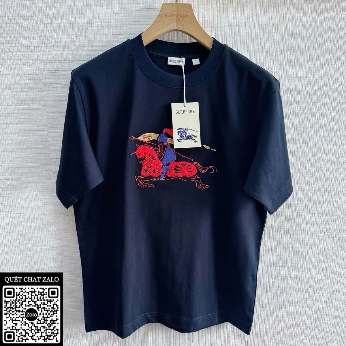 Áo phông nam màu đen BBR Burberry mã 8 hiếm men lì đẳng cấp