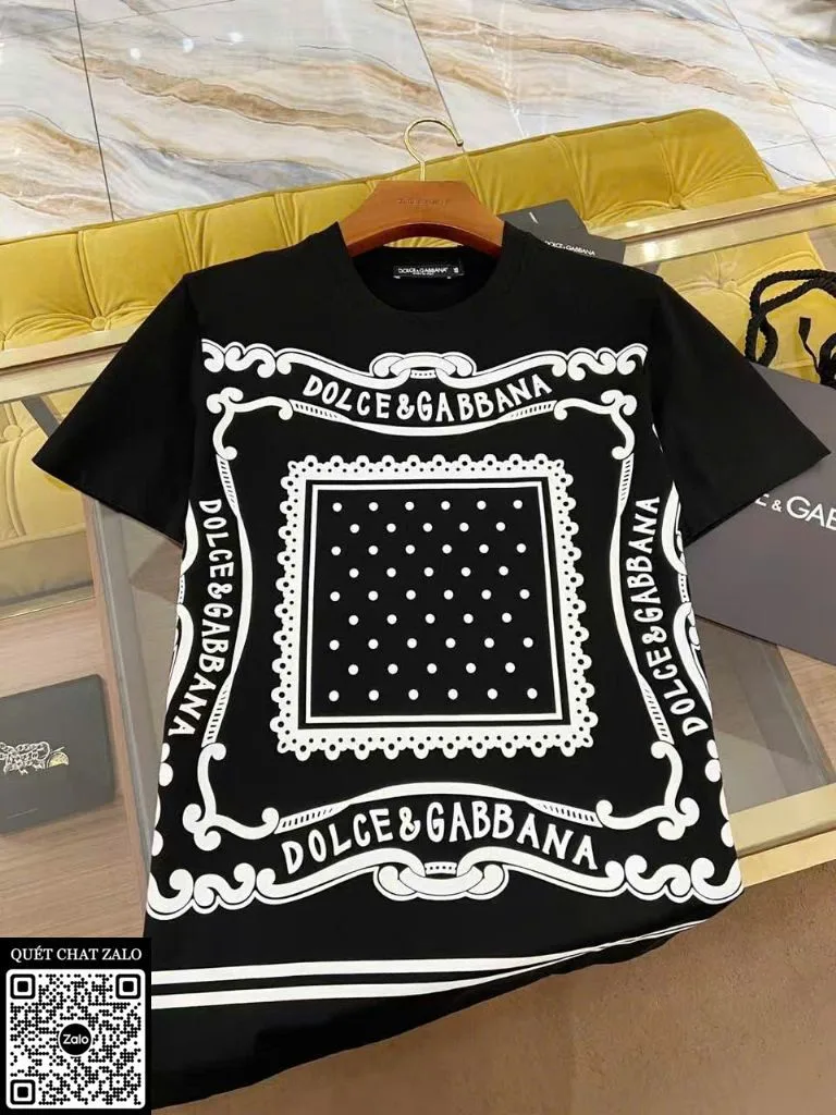 Áo phông nam màu đen Dolce mã 13 cao cấp ưng ý phong cách thời thượng