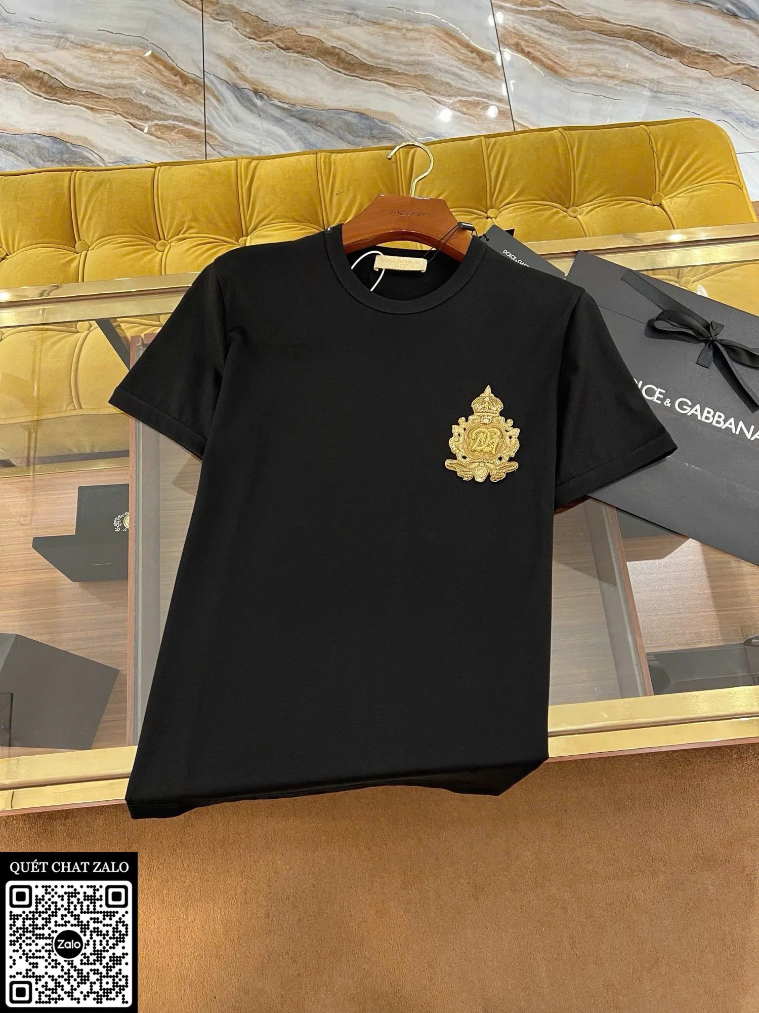 Áo phông nam màu đen Dolce Gabbana mã 22 DG xịn xò hoàn hảo đẹp