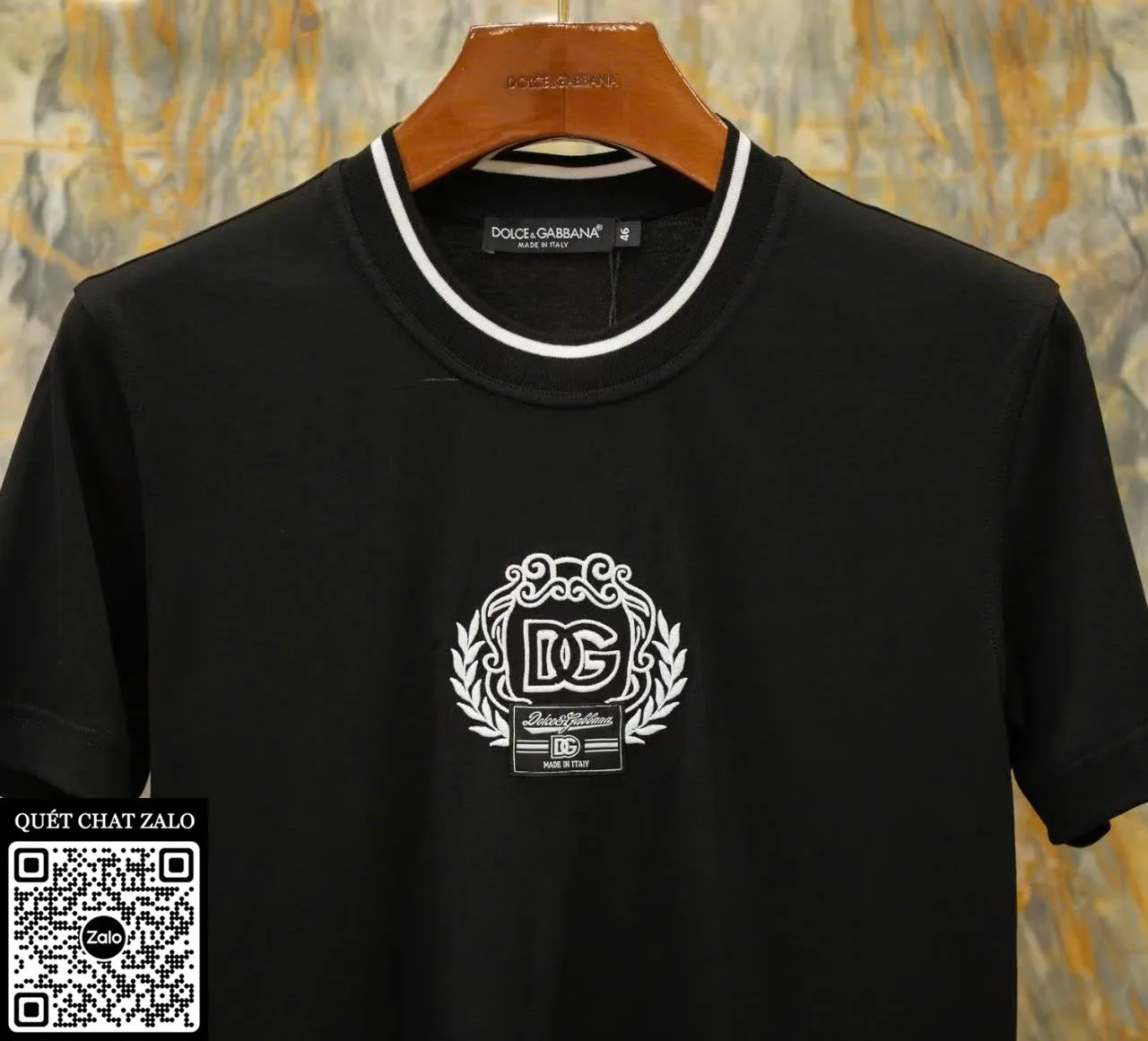 Áo phông nam màu đen Dolce DG mã 47 chất lượng vượt trội thu hút
