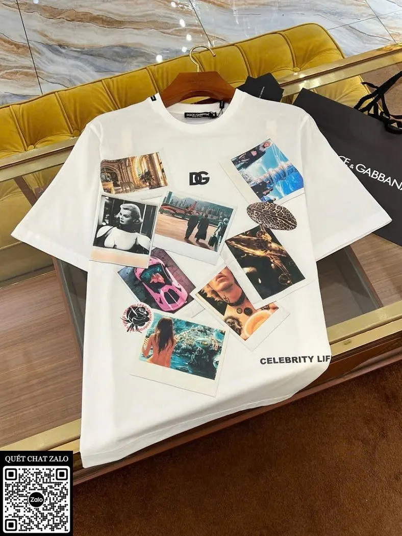 Áo phông nam màu trắng Dolce Gabbana mã 36 thượng hạng thích ngay