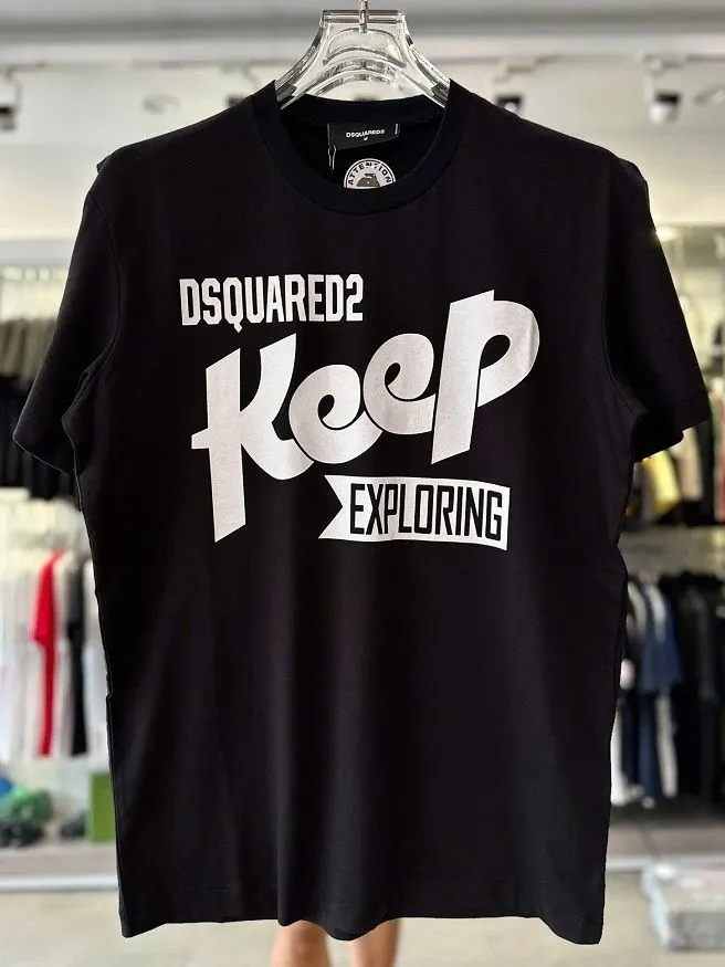 Áo phông nam màu đen Dsq2 mã 10 sang trọng chất lượng tốt cao cấp