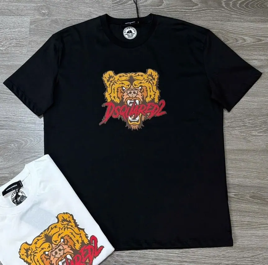 Áo phông nam màu đen Dsq2 mã 22 cao cấp Dsquared2 phù hợp