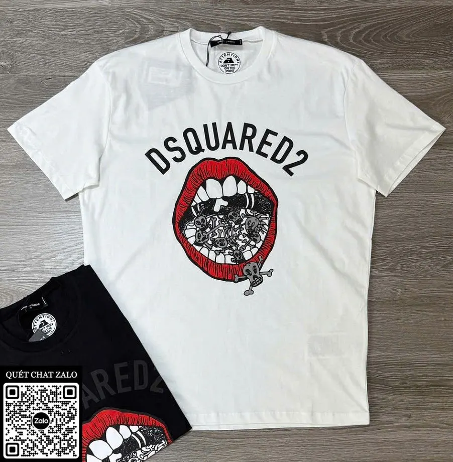 Áo phông nam màu trắng Dsq2 mã 14 siêu phẩm sang trọng đẳng cấp