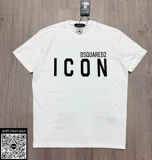 Áo phông nam màu trắng Dsquared2 mã 5 dòng premium men lì
