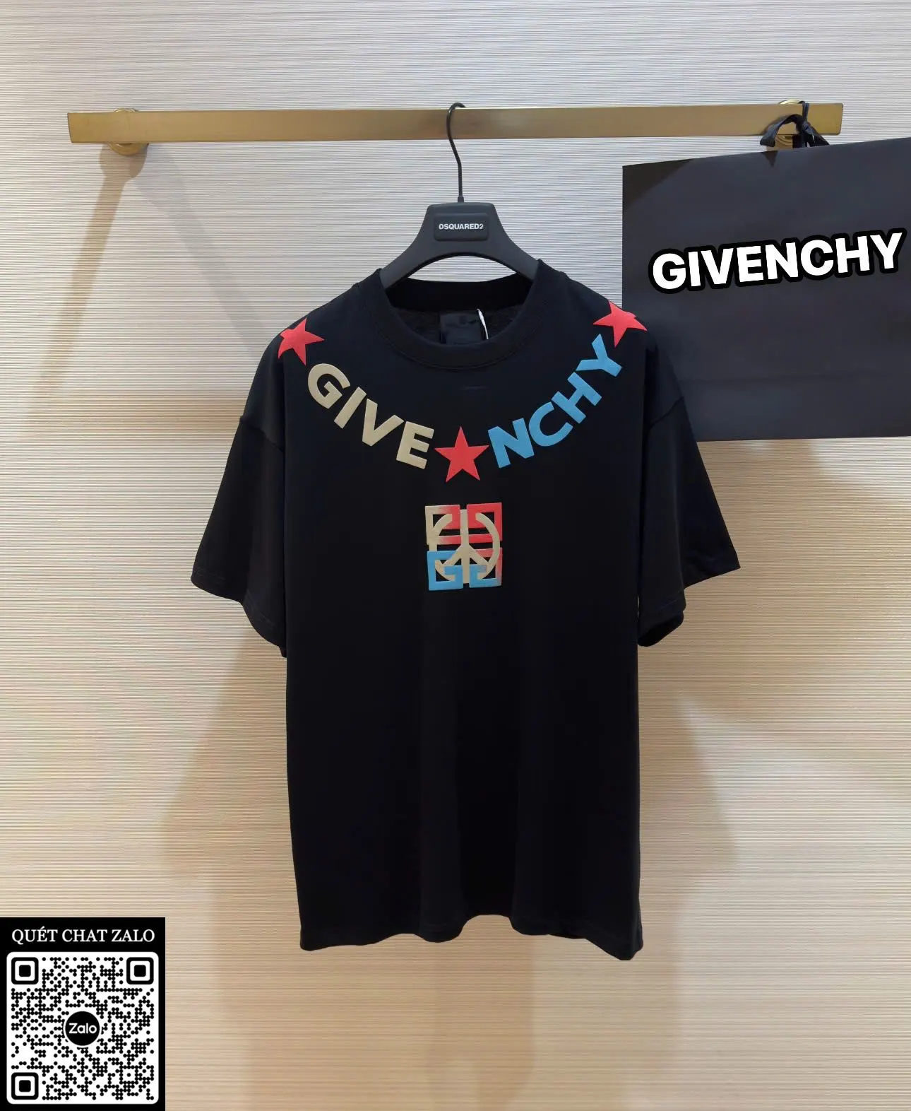 Áo phông nam Givenchy màu đen mã 2 chất lượng premium quá đỉnh