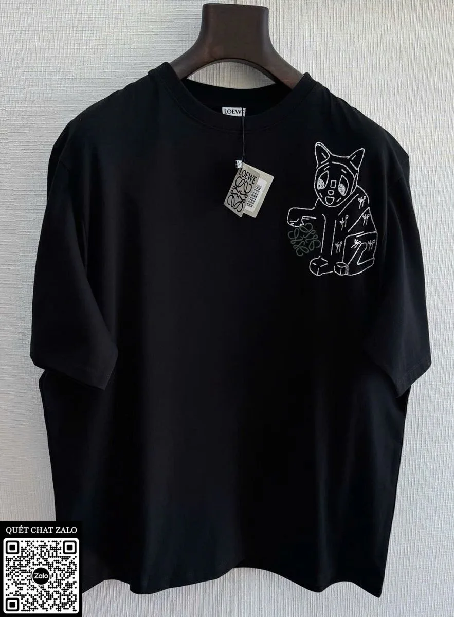 Áo phông nam Loewe màu đen mã 2 phong cách thanh lịch thượng lưu