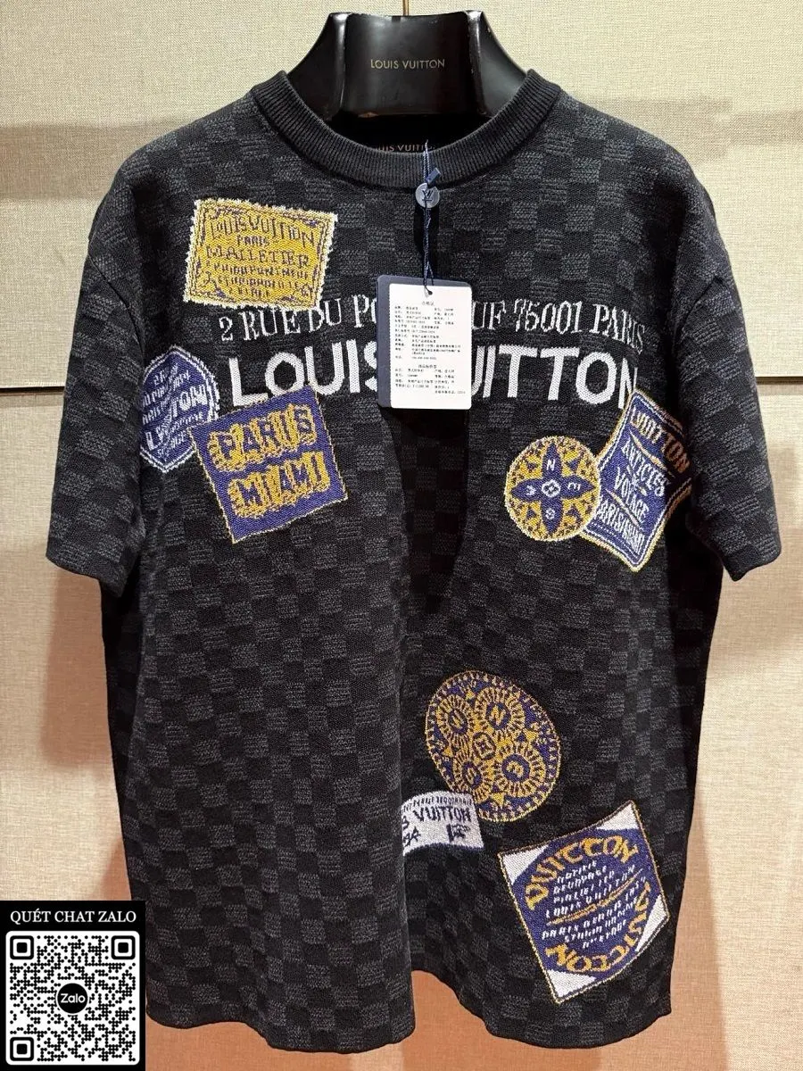 Áo phông nam màu đen Louis Vuitton mã 11b bản giới hạn đẹp cao cấp