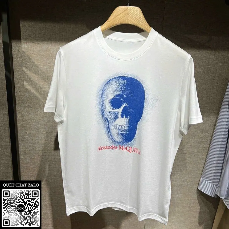 Áo phông nam màu trắng McQueen mã 1 xịn như thật cao cấp thu hút