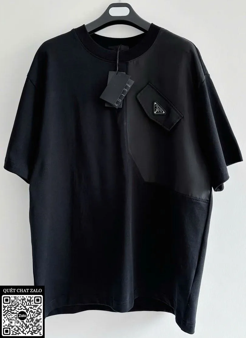 Áo phông nam màu đen Prada mã 3 siêu phẩm đỉnh cao thần thái