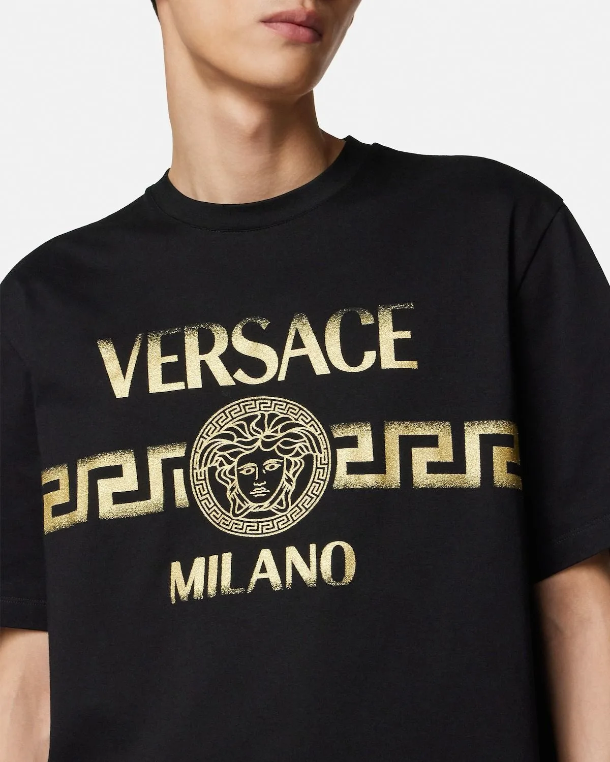 Áo phông nam màu đen Versace Medusa mã 2 cao cấp đa năng