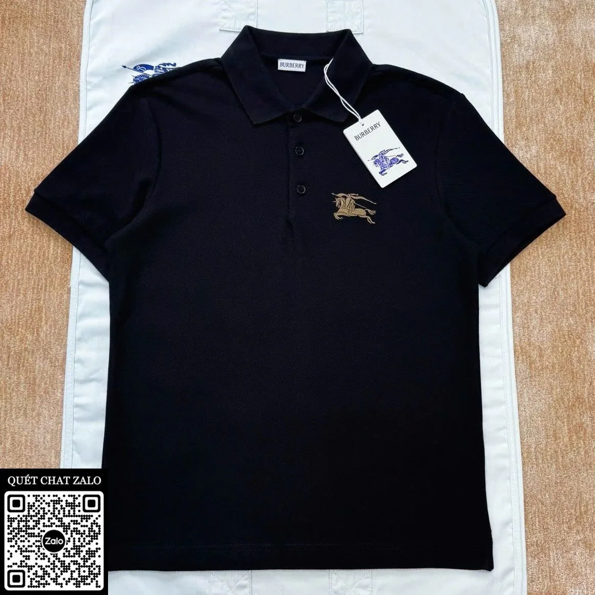 Áo polo Burberry màu đen nam BBR mã 11 limited stock thời trang