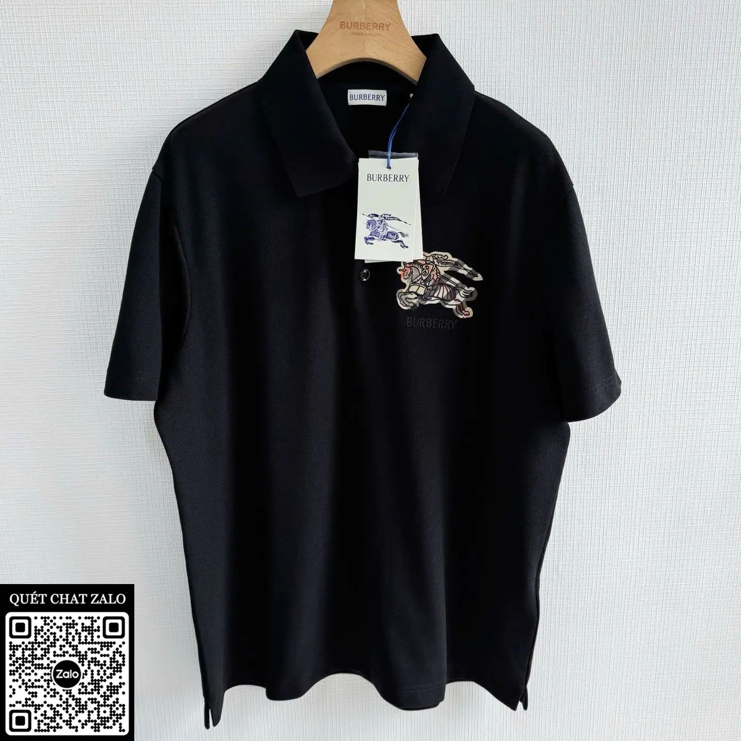 Áo polo nam BBR màu đen Burberry mã 13 thượng hạng chất không tưởng Áo polo nam BBR màu đen Burberry mã 13 thượng hạng chất không tưởng